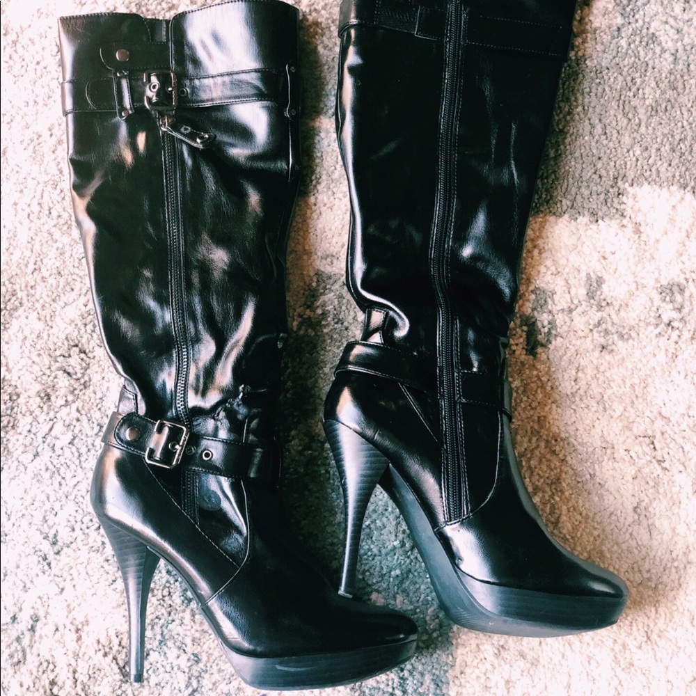 GUESS Women’s Leather Knee High Boots